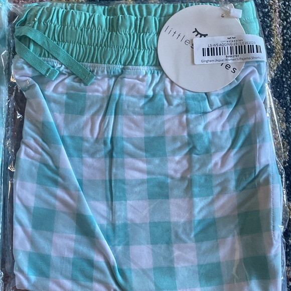 Little sleepies aqua gingham women’s top and shorts nib - Picture 2 of 3